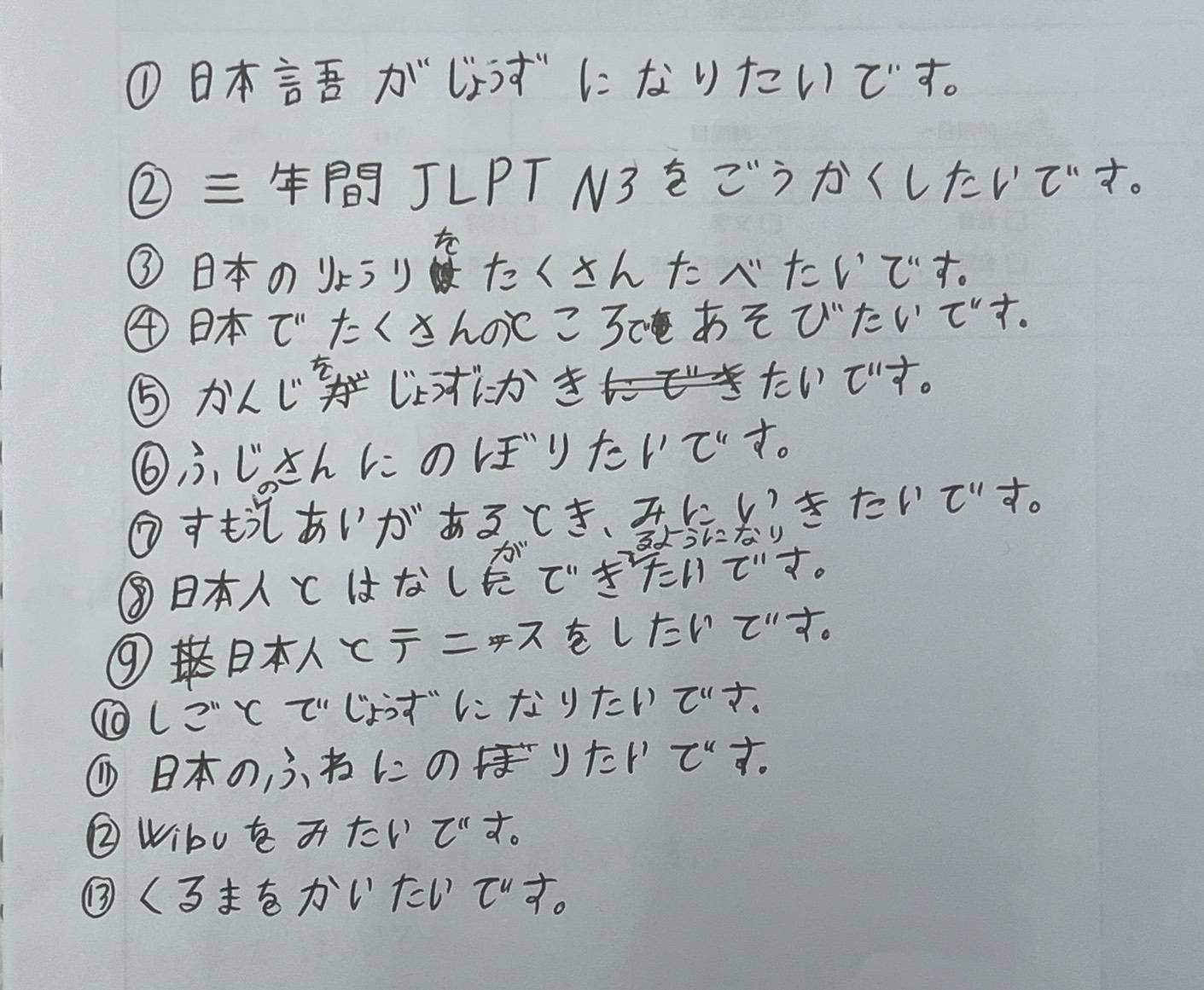 入国後講習日本での目標